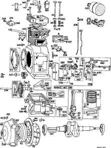Cyl,muffler,crnkcse,gear Cse Diagram and Parts List for 231451-0181-XX  Briggs and Stratton Engine